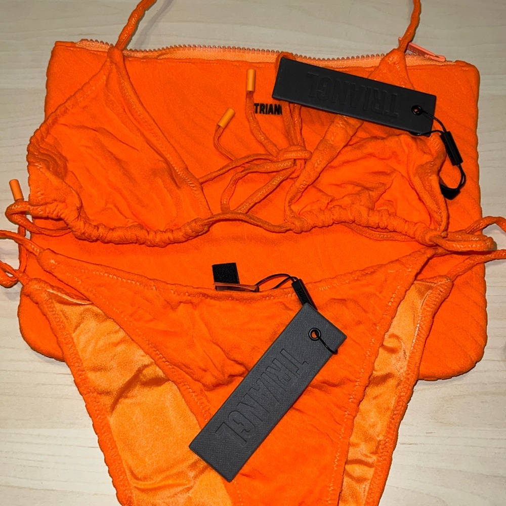 NEW WITH TAGS - Orange Tiger Stripe Triangl Bikini